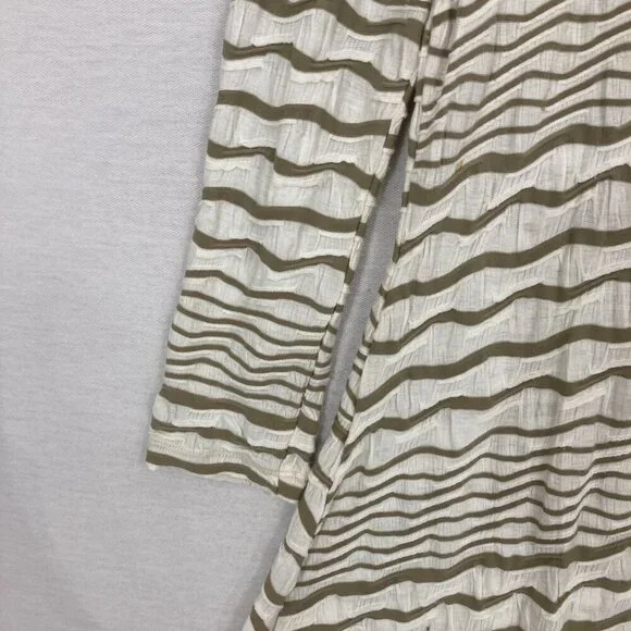 Tianello Fit and Flare Wavy Stripe Pattern Sharkbite Hem Stretch Artsy Tunic XS - Picture 4 of 9